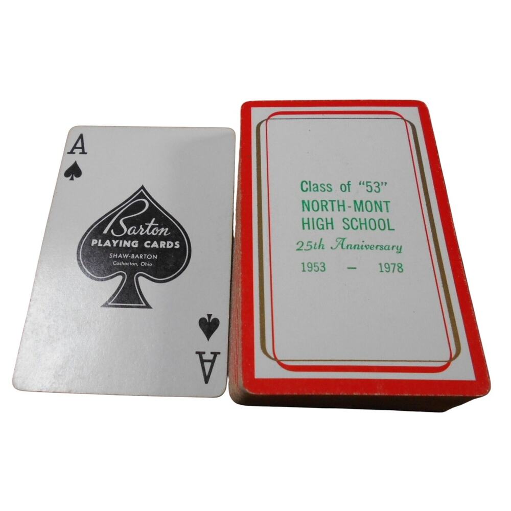 North-Mont High School Turbotville PA Barton Playing Cards 1953 25th Reunion